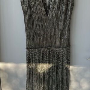 Sabina Musayev Metallic Black Maxi Dress